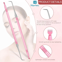 2 Piezas de Herramienta para Levantar y Separar Pestañas Raccoon Sports, Resistente al Óxido y Duradera, Reutilizable, Profesional para Salón y Uso Doméstico, Color Rosa