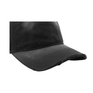 Casquette de baseball unisexe 6 panneaux en coton noir uni avec fermeture auto-agrippante réglable, style décontracté, pour adulte - Product Image 3