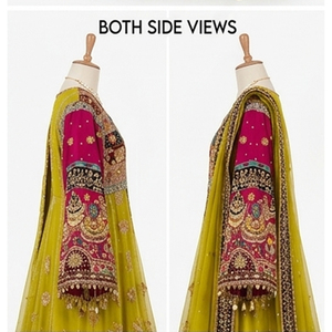 Tribal Ethnic Vintage Salwar Kameez Afghan Kuchi Traditional Multi Color Aghani Embroidered Bridal Cotton Afghan Kuchi <b>Dress</b> - Product Image 5