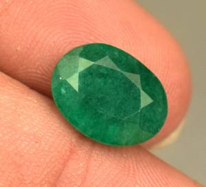 Émeraude naturelle de Zambie, taille ovale, couleur améliorée, pierre précieuse en vrac, vert premium, pour la fabrication de bijoux, cristal - Product Image 3