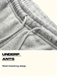 Ensemble de survêtements décontractés pour hommes, pantalon à taille mi-haute en tissu peigné, devant plat, 2 pièces, prix de gros, meilleures ventes - Product Image 3