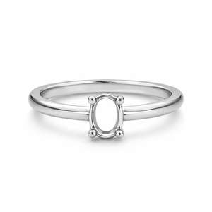 JYOTI GEMS JEWELS Anillo de Plata de Ley 925 con Corte Ovalado de 8x10mm, Semimontura para Gema, Anillo de Compromiso Solitario, Joyería - Product Image 6