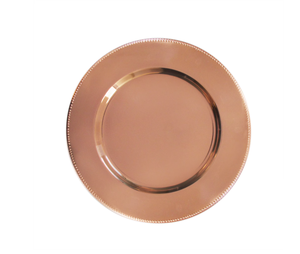 Assiettes décoratives de mariage en acier inoxydable or rose 13 pouces assiettes de présentation en acrylique de récif d'or pour réglage de table vente en gros - Product Image 5