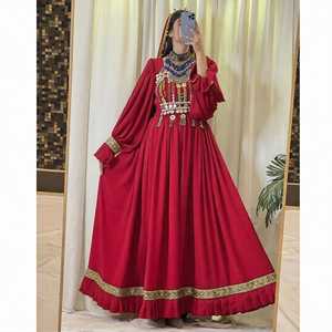 Vestido Afgano con Logotipo Personalizado, Costura Profesional, Bordado Pesado Hecho a Mano, Mangas Largas, Vestidos de Novia Afganos por QJ IMPEX - Product Image 4