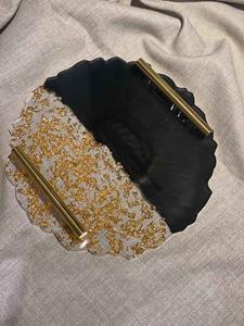 Handmade Floral Resin Tray High Quality Decorative Tray for Home <b>Coffee</b> <b>Table</b> Vanity Wholesale - Product Image 5