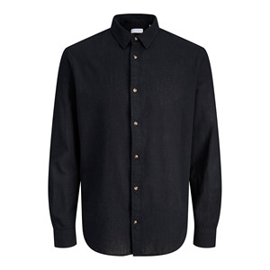 Chemise pour homme décontractée, coupe ajustée, manches longues, col rabattu, couleur unie, 100% coton, respirante, séchage rapide, écologique - Product Image 4