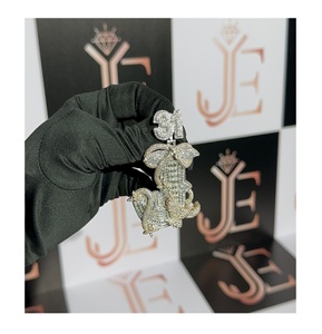 Colgante de Moissanita Estilo Hip-Hop Iced Out de Plata Esterlina 925, Joyería Elegante con Letra J para Raperos - Product Image 1