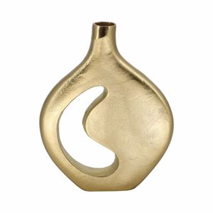 Vase en métal moderne conçu pour une décoration minimaliste de la maison, pour contenir des fleurs, pour la table du salon, le bureau, un accent décoratif - Product Image 1