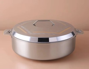 Casserole fantastique en acier inoxydable avec couvercle, design rond, finition polie, durable, lavage à la main uniquement, 24 cm - Product Image 2