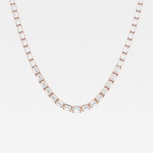Collar de diamantes cultivados en laboratorio de esmeralda de 18.5 quilates, cadena tipo tenis, diseño brillante de oriente a oeste, joyería. - Product Image 1