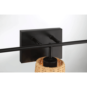 Applique da Parete a Tre Luci Moonlit con Paralume in Rattan per Specchio da Bagno - Product Image 5