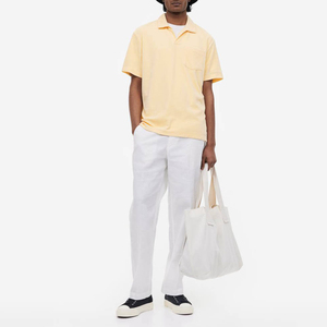 เสื้อโปโลผู้ชายขายดีที่สุด แบบลำลอง สั่งทำได้ ขายส่ง สีพื้นและลายทางเรียบง่าย - Product Image 3