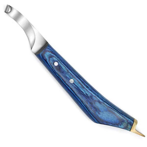 Cuchillo de Herrador de Acero de Damasco Premium para Recorte de Herraduras, Hoja Hecha a Mano, Herramientas Veterinarias, OEM, Marca Privada - Product Image 3