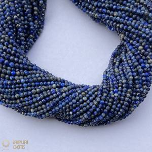 Perles de Lapis Lazuli Bleu Naturel de Jaipur, Micro-Perles de 2mm et 3mm, Pierres Précieuses en Vrac pour la Fabrication de Bijoux Délicats - Product Image 1