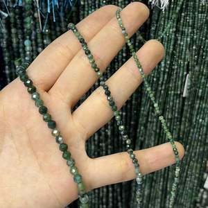 Cuentas Redondas Facetadas de Ágata Musgosa Natural para Diseño de Joyería DIY, Cuentas Sueltas de Ágata Verde Tallada en Forma Redonda - Product Image 5