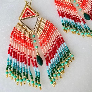 <b>Top</b> Selling Beaded <b>Earrings</b> Eco Friendly Beaded <b>Earrings</b> Hand Crafted Colorful Beaded <b>Earrings</b> Custom Logo Item Beaded <b>Earrings</b> - Product Image 3