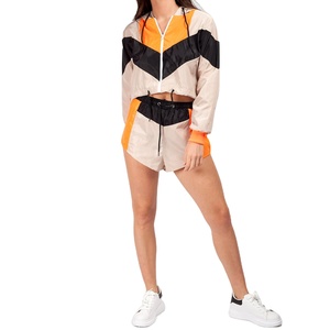 Conjunto de Pantalones Cortos y Chaqueta Cortavientos Personalizados para Mujer, Diseño de Parches, Secado Rápido, Impermeables, Ligeros, Ropa Deportiva para Actividades al Aire Libre - Product Image 1
