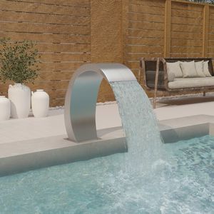 Elegante Fontana per Piscina in Acciaio Inossidabile 304 Argento con Inserti Decorativi - Product Image 1