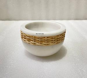 Bol de service en marbre de design haut de gamme, pièce unique, grande forme ronde, à très bon prix, bols faits à la main, design luxueux - Product Image 2