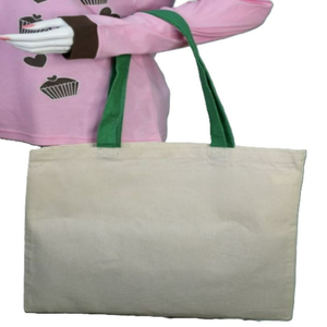 Sac fourre-tout tendance en coton biologique avec fermeture éclair, logo personnalisé, poignée, écologique, recyclable, sac de shopping promotionnel, taille moyenne - Product Image 2