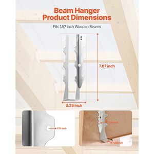 50 Pezzi Supporti per Travi con Dimensioni Interne 1,57 X 1,50 X 7,83 Pollici / 40 X 38 X 199 mm, Ganci Metallici Resistenti alla Ruggine per Travi Antiuragano - Product Image 2