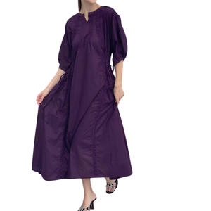 Nuevo Diseño, Vestidos Casuales Transpirables para Mujer, Cuello en V, Color Sólido, Tallas Grandes, Logotipo y Colores Personalizables - Product Image 3