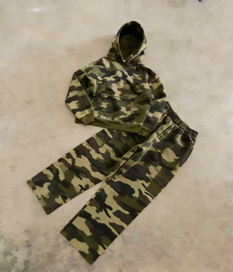 High Quality ARTIZ INTERNATIONAL <b>Mens</b> Streetwear 2 in 1 Printed Solid Heavy Fleece 100% Cotton Hoodie & Cargo Joggers - Product Image 2
