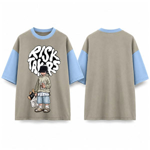 Camisetas de Algodón 100% Personalizadas con Logotipo OEM, 200GSM, Tallas Grandes, para Hombre, Lisas, Impresión DTG, Hombros Caídos, Peso Pesado - Product Image 1