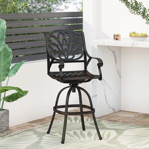 Tabouret de bar pivotant en aluminium coulé - Product Image 1