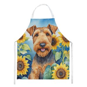 Unisex Large Multicolor Airedale Terrier Sunflowers <b>Apron</b> <b>for</b> Adults <b>for</b> Kitchen <b>Cooking</b> Baking Crafts Gardening Server - Product Image 1