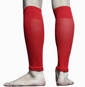 Manchons de compression antidérapants rouges respirants en mélange de spandex à enfiler unisexe pour le soutien des jambes en cas d'enflure toutes saisons - Product Image 1