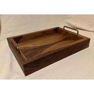 Bandeja rectangular grande de madera y resina, bandejas decorativas estilo americano, aptas para lavavajillas, bandejas para servir comida en restaurantes - Product Image 2