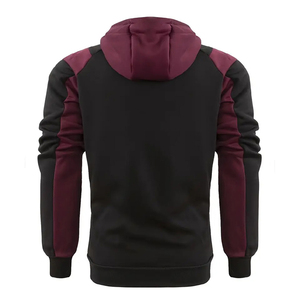 Sweat à capuche zippé intégral en polaire 370 GSM pour homme, color block, avec logo personnalisé, streetwear d'hiver, veste à capuche en coton, vente en gros OEM - Product Image 4