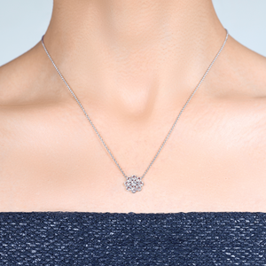 สร้อยคอพลอยแซฟไฟร์สีชมพูธรรมชาติ ทองคำขาว 18k ประดับเพชรแบบฝัง สร้อยคอแบบโซ่ดีไซน์เนอร์ - Product Image 2