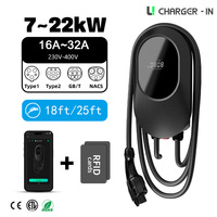 Cargador Charger-in A08 7kW 11kW 22kW Tipo 2 para vehículos eléctricos, para uso en apartamentos y comercial, con acceso QR, sin cable, Wallbox AC, CE