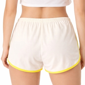 <b>Women</b> Stylish Contrast Piping Design Gym Fitness Sports <b>Shorts</b> <b>Elastic</b> <b>Waist</b> Summer Breathable Eco-Friendly Quick Dry Soft - Product Image 2