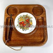 ถาดเสิร์ฟไม้แบบใหม่ พร้อมหูจับโลหะ สีและขนาดสั่งทำได้ แบรนด์ Tayyab Handicraft สำหรับเครื่องครัวขายดี - Product Image 5