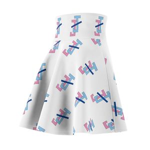 Jupe patineuse blanche personnalisée pour femme, taille haute, évasée, coupe trapèze, mini-jupe confortable et décontractée, avec design personnalisé - Product Image 3
