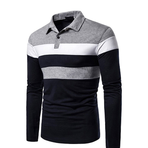 Chemise décontractée pour homme à manches longues 100 % coton respirant et écologique avec design color block - Product Image 4