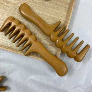 Peigne à cheveux en bois d'acacia antistatique de qualité supérieure, logo personnalisé, artisanat naturel, format poche - Product Image 4
