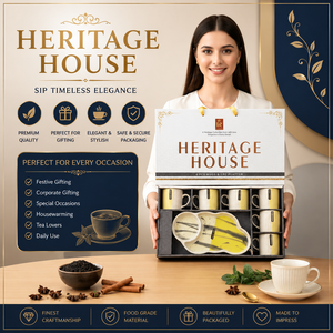 Luxury Coffee Set Boxed Printing Custom Logo Espresso Cups Noble Nectar Cafe 6+<b>1</b> <b>Gift</b> Set Tea Snack Serving <b>for</b> Festive Gifting - Product Image 3