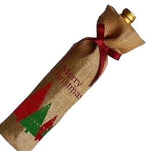 Fait à la main De Noël sacs de cadeau de bouteille de vin de jute - Product Image 1