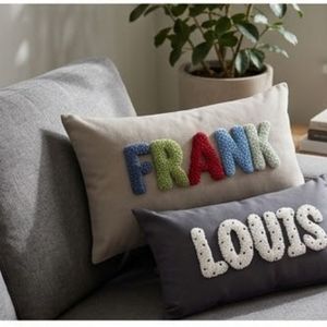 Custom Tufted Throw <b>Pillow</b> Covers With 3D Embroidery Name Design Solid Color Rectangle Modern Style Washable <b>Decorative</b> <b>Pillows</b> - Product Image 4