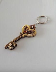 Handmade Embroidered Beaded Keychain Stylish <b>Bag</b> <b>Charm</b> Elegant for Traditional Embroidery Eco-Friendly Wedding - Product Image 1