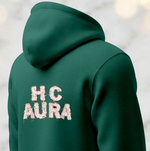 เสื้อฮู้ดดี้ผู้ชายผ้าโพลีเอสเตอร์/คอตตอน ระบายอากาศได้ดี แห้งเร็ว ปักโลโก้ด้วยไหมเชนีลแบบกำหนดเอง ลายเส้นสีเขียวทะเล ดีไซน์ยั่งยืน ยอดขายดีอันดับต้นๆ - Product Image 4