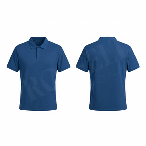 Polo de qualité supérieure, uni, à manches courtes, respirant, en coton mélangé, coupe ajustée, chemise décontractée tendance pour l'été - Product Image 4