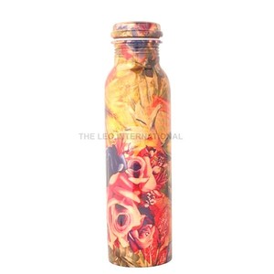 Flower Printed <b>Copper</b> <b>Bottle</b> for Children Decorative Manufacturer & Wholesaler Gifted <b>Copper</b> <b>Bottle</b> Drinkware - Product Image 1