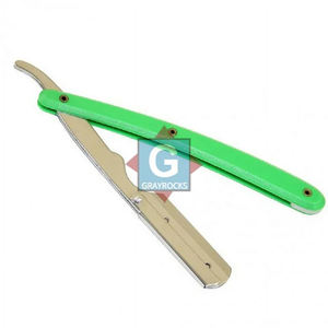 Rasoir de barbier et de salon de coiffure en acier inoxydable avec manche en plastique coloré, best-seller - Product Image 4