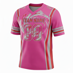 Camiseta de Práctica de Fútbol Americano Personalizada para Adultos, Manga Corta, Transpirable, Opción de Talla Grande, Cuello en V, 100% Poliéster - Product Image 2