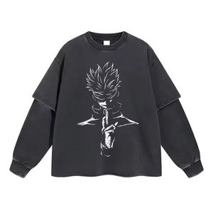 Camiseta de algodón de 220 g/m² con cuello redondo y manga larga, camisetas suaves en blanco, personalizadas, al por mayor, camiseta sencilla unisex. - Product Image 1